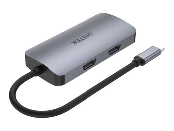 UNITEK D1051A HUB USB-C 1xUSB 3.1 Gen1 VGA 2x HDMI PD MST