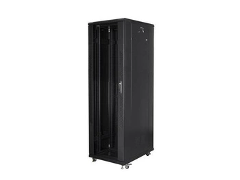 Szafa instalacyjna Rack stojąca 19" 42U 800x800 Drzwi Szklane czarna Lanberg (flat pack) - PO TEST