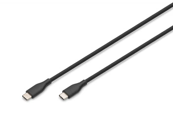 Kabel połączeniowy silikonowy USB-C - USB-C, USB 2.0 60W, 1m Czarny