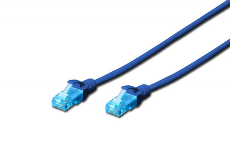 Patch cord U/UTP kat.5e PVC 1m niebieski 