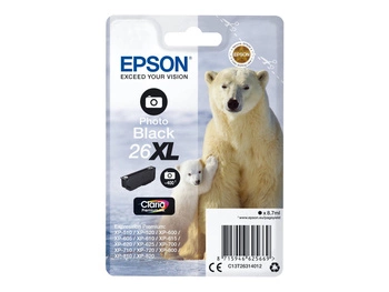 EPSON C13T26314012 Tusz Epson T2631 XL photo black Claria 8,7 ml XP-600/700/800