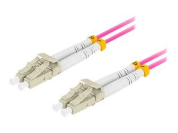 LANBERG fiber optic patchcord MM LC/UPC-LC/UPC duplex 2m LSZH om4 50/125 3.0mm violet