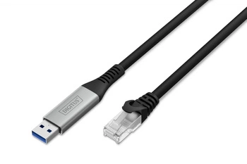 DIGITUS Kabel adapter USB-A RJ45 Kat. 6A S/FTP 1 Gbit/s USB 3.2 Gen1 LSZH 2m