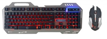 Zestaw przewodowy klawiatura + mysz Rebeltec INTERCEPTOR 2 Gaming USB szary metal