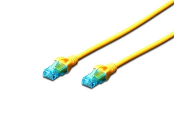 Patchcord DIGITUS UTP kat. 5e 0,25m PVC żółty