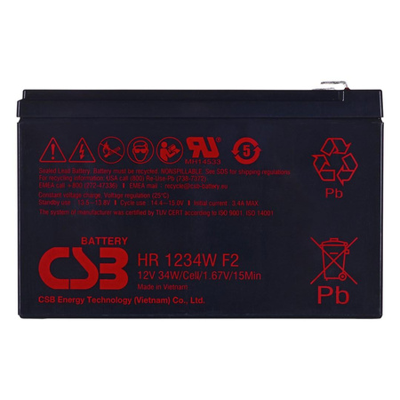 Akumulator HR1234WF2 CSB 9Ah 12V