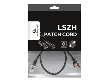 GEMBIRD PP6A-LSZHCU-BK-0.5M Gembird patchcord RJ45, kat. 6A, SFTP, LSZH, 0.5m, czarny