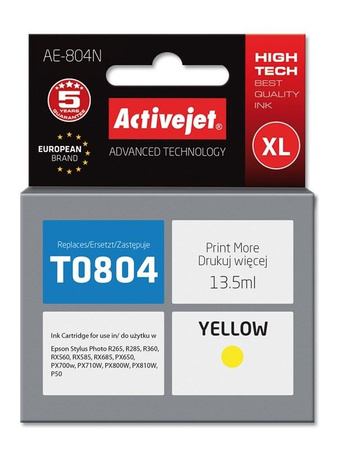 Activejet AE-804N Tusz  (zamiennik Epson T0804; Supreme; 13,5 ml; żółty)