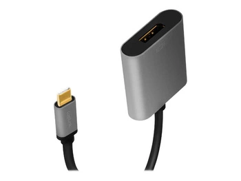 LOGILINK CUA0102 Adapter USB typu C C/M na DP/F 4K aluminium czarny/szary 0.15m
