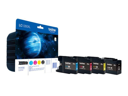 BROTHER LC1280XLVALBP Zestaw Brother LC1280XLVALBP CMYK K 2 400str, CMY 1 200str MFC-J6510DW