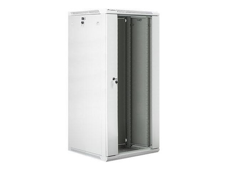 LANBERG WF01-6627-10S Lanberg szafa wisząca rack 19 27U 600x600mm szara (drzwi szklane)