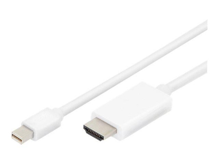 ASM AK-340304-020-W Kabel Displayport 1.2 4K 60Hz UHD Typ miniDP/HDMI A M/M biały 2m