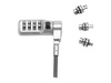 DICOTA UNI SEC CABLE LOCK/3 EXCHANGEABLE HEADS COMBINATION