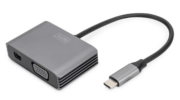 Kabel adapter graficzny DIGITUS USB Typ C na miniDisplayPort/VGA 4K 30Hz UHD 0,2m