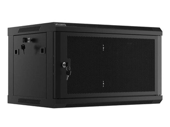 Szafa wisząca 19 cali 6U 600x450 drzwi perforowane (flat pack) czarna