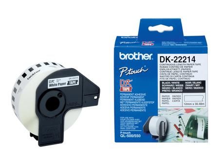 BROTHER DK22214 Taśma Brother Continuous Paper Tape 12mm x 30.48m