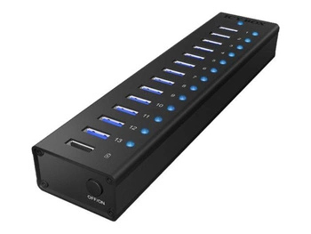 ICY BOX IB-AC6113 13-portowy Hub USB 3.0 port ładujący USB Czarny