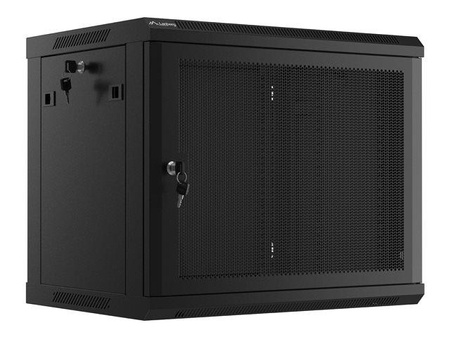 LANBERG Szafa rack wisząca 19inch 9U 600x450 drzwi perforowane czarna flat pack