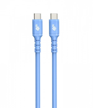Kabel USB C - USB C 1m silikonowy niebieski