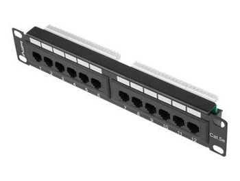 LANBERG PPU5-9012-B Lanberg Patch Panel 10, 12 port 1U, kat.5e, czarny