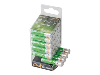 TECHLY Baterie alkaliczne 1.5V AAA LR03 24 sztuki