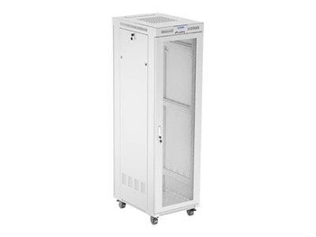 LANBERG szafa Rack stojąca 19/42U 600x800 szara drzwi perforowane LCD flat pack