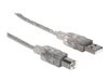 MANHATTAN 345408 Manhattan Kabel USB 2.0 A-B M/M 5m srebrny
