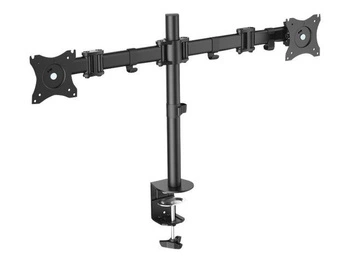 DIGITUS DA-90349 Stojak podwójny z zaciskiem, 2xLCD, max. 27, max. obciąż. 8kg, uchy.-obrot.360