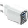 Ładowarka sieciowa 30W GaN LED USB+USB-C CC229 Fast Charging Biała