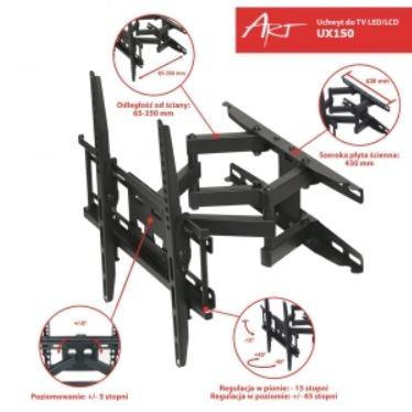 ART RAMT ADUX150 Holder for TV 23inch-60inch LED/LCD 45kg Vertical/Horizontal Adjustment - Towar z uszkodzonym opakowaniem (P)