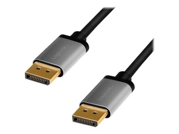 LOGILINK CDA0101 Kabel DisplayPort DP/M do DP/M 4K/60 Hz aluminium czarny/szary 2m