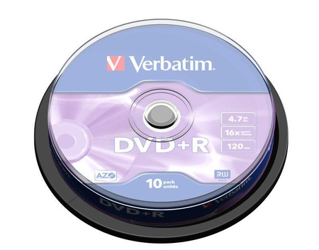 Płyty DVD+R Verbatim 16x 4.7GB (Cake 10) MATT SILVER