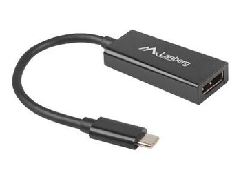 LANBERG AD-UC-DP-01 Lanberg adapter USB TYPE-C(M)-Displayport(F) 15cm Czarny