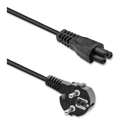 QOLTEC 50458 Kabel zasilający kątowy SCHUKO IEC C5 Koniczynka 3x1.0mm 1.5m