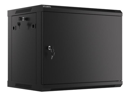 Szafa instalacyjna Rack wisząca 19" 9U 600x450 czarna drzwi metalowe Lanberg (flat pack)