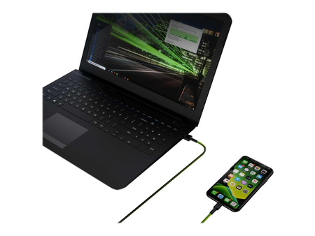 GREENCELL KABGC05 Cable Green Cell Ray USB-A - Lightning White LED 120cm with support for Apple