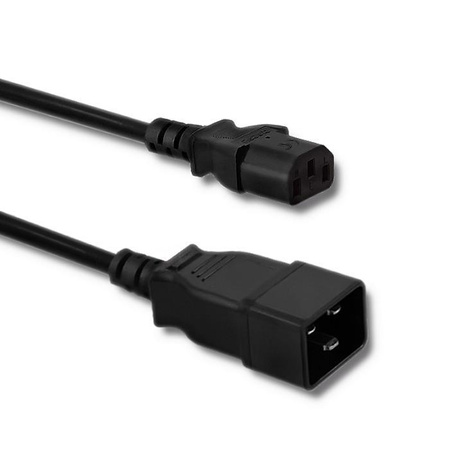 Kabel zasilający Qoltec IEC C20/C13 | 3x1.5mm2 | 1.2m