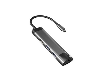 Stacja dokująca Multi Port Fowler Go USB-C - Hub 2x USB 3.0, HDMI 4K, USB-C PD, RJ45 