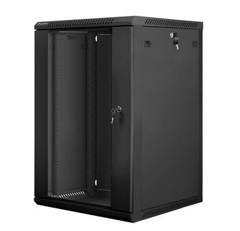 Szafa rack Lanberg WF01-6618-10B (18U; 901mm / 600mm / 600 mm; wisząca; Szklane; 19''; kolor czarny)