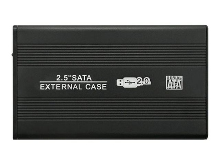 QOLTEC 51856 Aluminiowa obudowa/kieszeń do dysków HDD/SSD 2.5inch SATA3 USB 2.0 Czarny