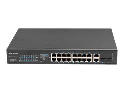 LANBERG RSFE-16P-2C-150 Switch 16x 100Mb PoE+/2x Combo Gigabit 150W niezarządzalny