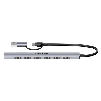 UNITEK H1209AGY01 HUB USB-A/C 7x USB-A 2.0