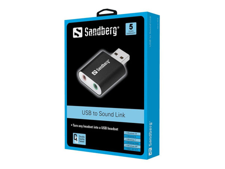SANDBERG 133-33 Sandberg zewnętrzna karta dźwiękowa USB to Sound Link