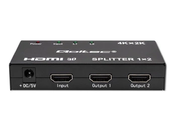 QOLTEC 51796 Aktywny rozdzielacz Splitter 2 x HDMI 4K x 2K / 3.4Gb/s