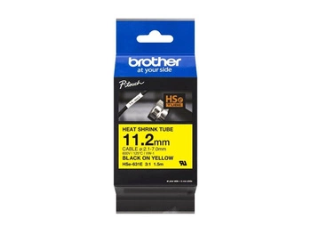 BROTHER Heat Shrink Tube Black on Yellow 11.2mm
