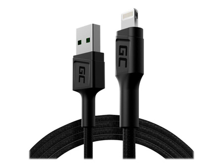 GREENCELL KABGC05 Cable Green Cell Ray USB-A - Lightning White LED 120cm with support for Apple