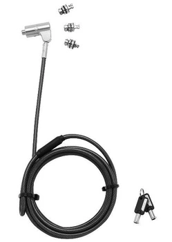 DICOTA UNIVERSAL SEC CABLE LOCK/3 EXCHANGEABLE HEADS KEYED