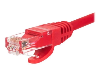Patchcord RJ45, Netrack osłonka zalewana, kat. 5e UTP, 0,25m czerwony