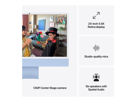 APPLE 24inch iMac with Retina 4.5K display: M4 chip with 8-core CPU and 8-core GPU 16GB 256GB SSD Blue