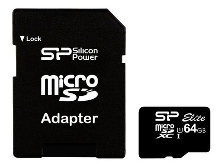 SILICON POWER Karta Pamięci Micro SDXC 64GB Class 10 Elite UHS-1 +Adapter